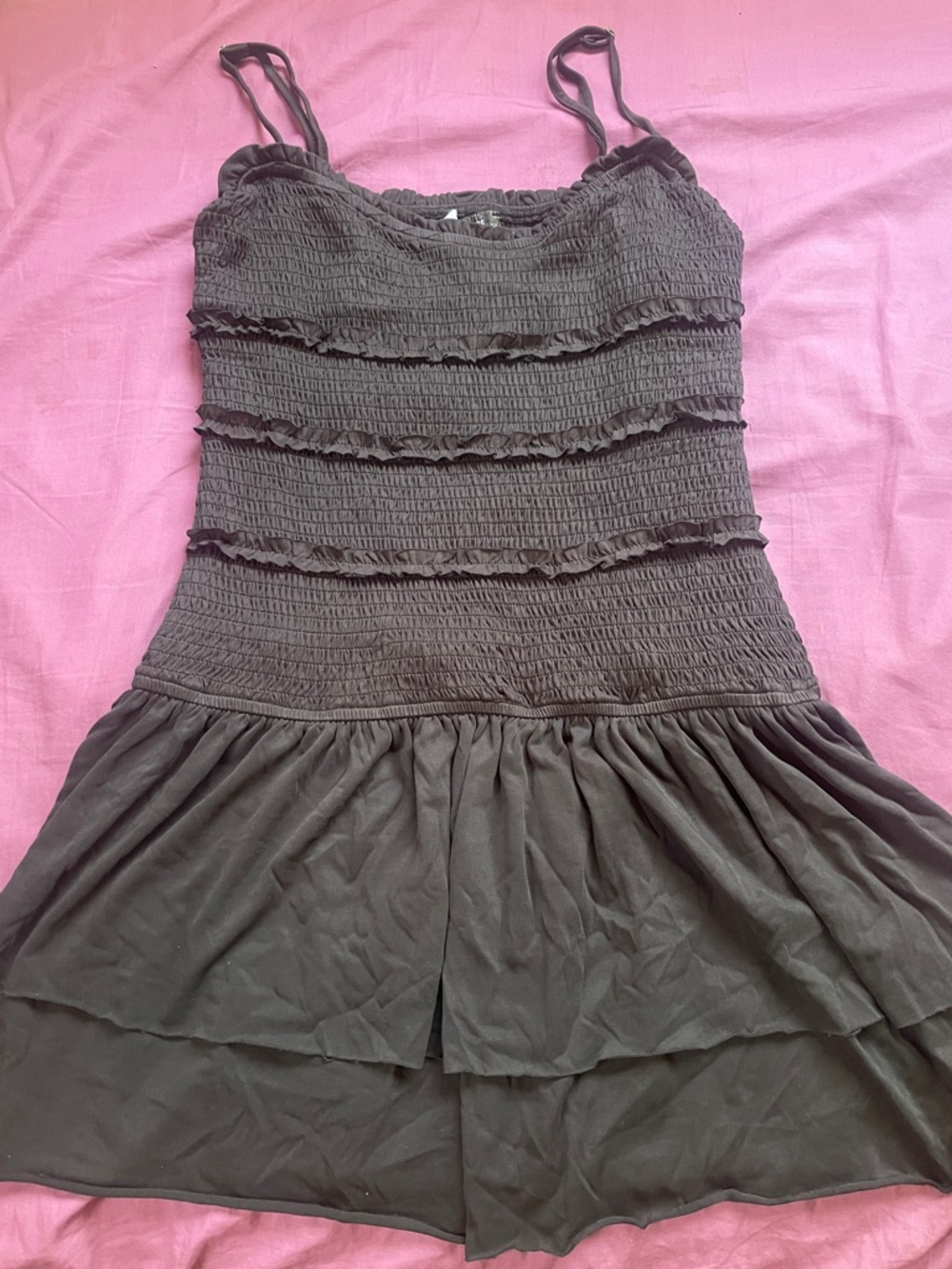 Urban Outfitters Black Smocked Top with Spaghetti Straps
